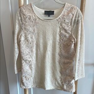 GUC Anthropologie Ardith Lace 3/4 Sleeve Blouse by Sunday in Brooklyn